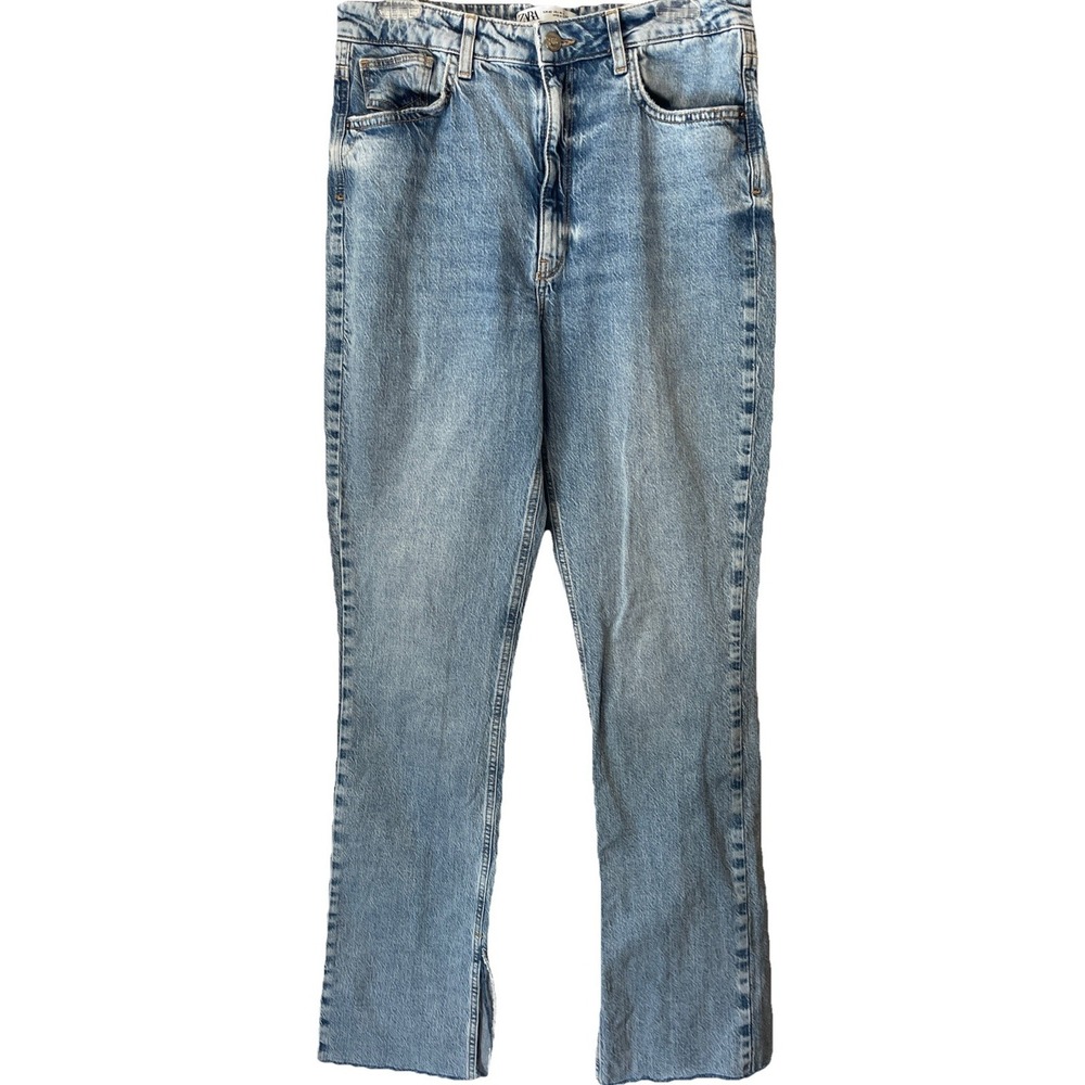 Zara Denim Wear Womens Blue Jeans Size 10 Raw Hem Slit